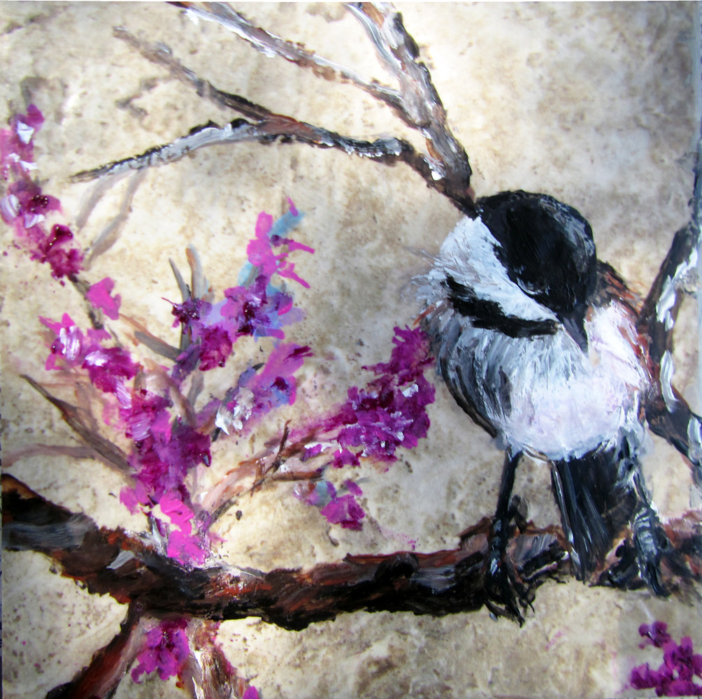 BlackcappedchickadeeHeadDown by Terry Joseph