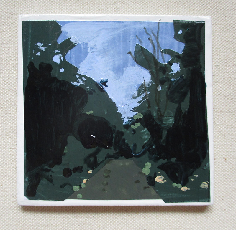 Acrylic painting Forest Trail  by Harry Stooshinoff