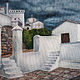 Oil painting Churchwalk Before the Storm by Kathleen Gross