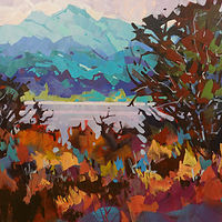 Across the Bay Acrylic 24x48 2018 by Brian Buckrell