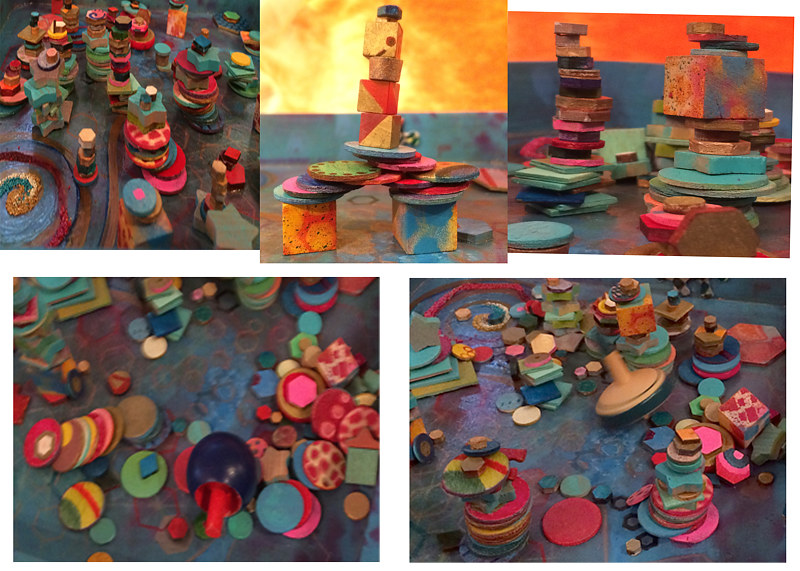 Stack Spin Topple, creative art game for Juried art show 'Beyond