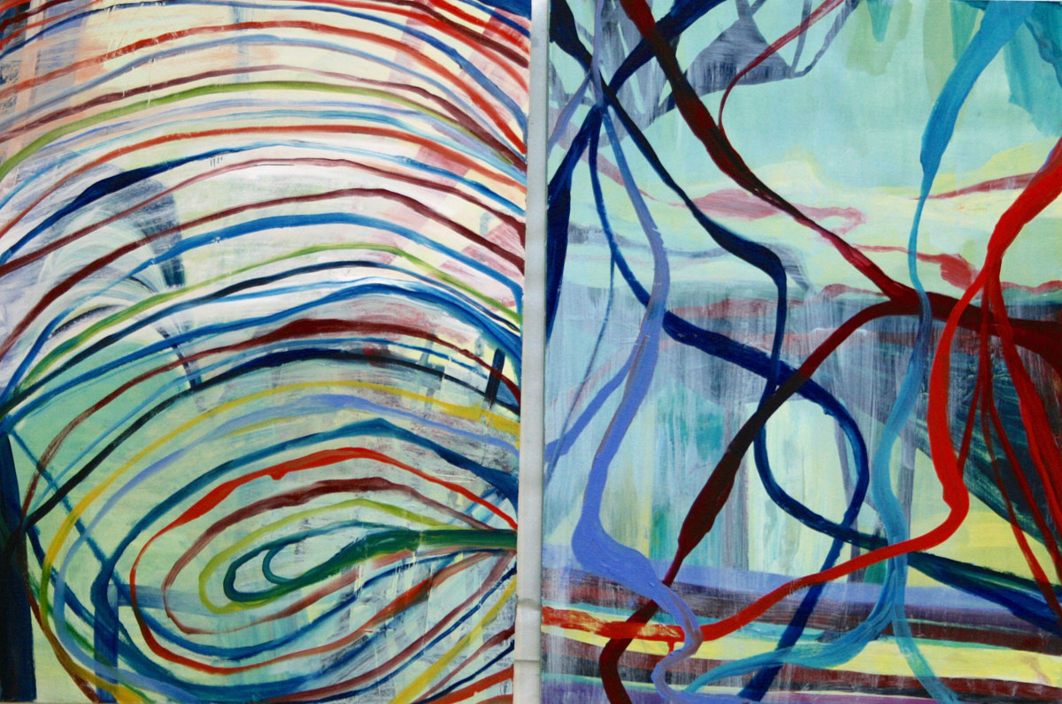 Oil painting Orbits/Pathways by Susan Sharp