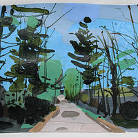 Acrylic painting Home Green  by Harry Stooshinoff