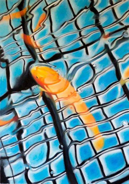 Oil painting Portrait of a Koi by Raymond Noesen