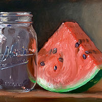 “Watermelon &amp;amp; Jar of Water”  by Noah Verrier