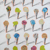Acrylic painting 25 Cones by Deirdre  Hofer