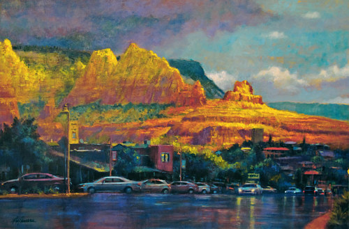 Oil painting After the Morning Rain / Sedona by Kim Fujiwara