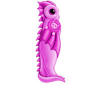 Print 5x7 Dragon Baby l, baby pink by Sue Ellen Brown