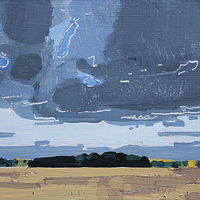Acrylic painting Bean Field, October 3 by Harry Stooshinoff