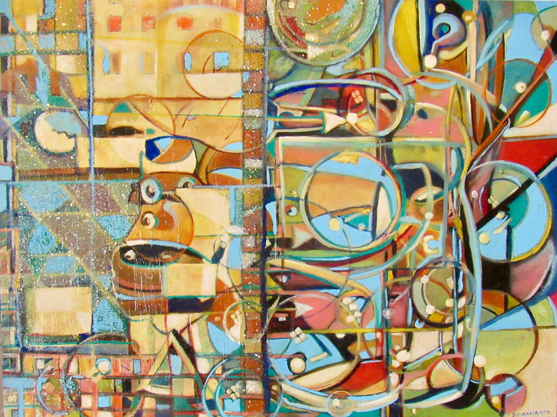 Oil painting Abstract illusion by Timothy Innamorato
