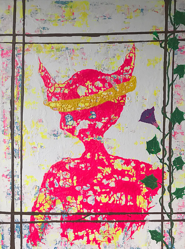 Acrylic painting holy.duality.portrait.2 by Jeffrey Newman