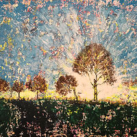 Acrylic painting country road by Jeffrey Newman