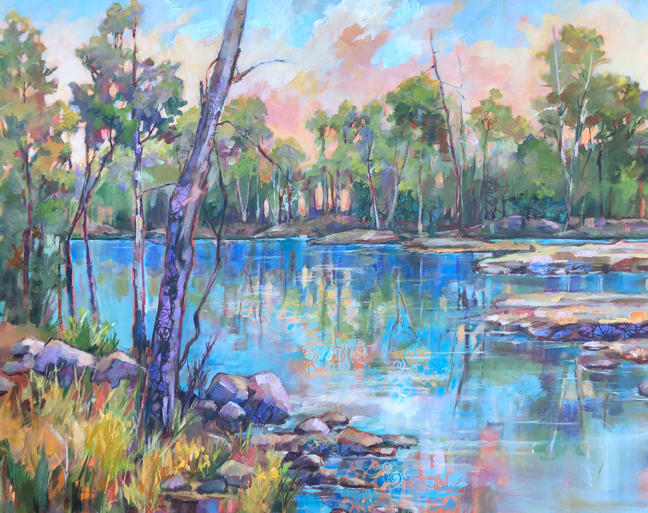 Acrylic painting DarbyCreek by Marty Husted