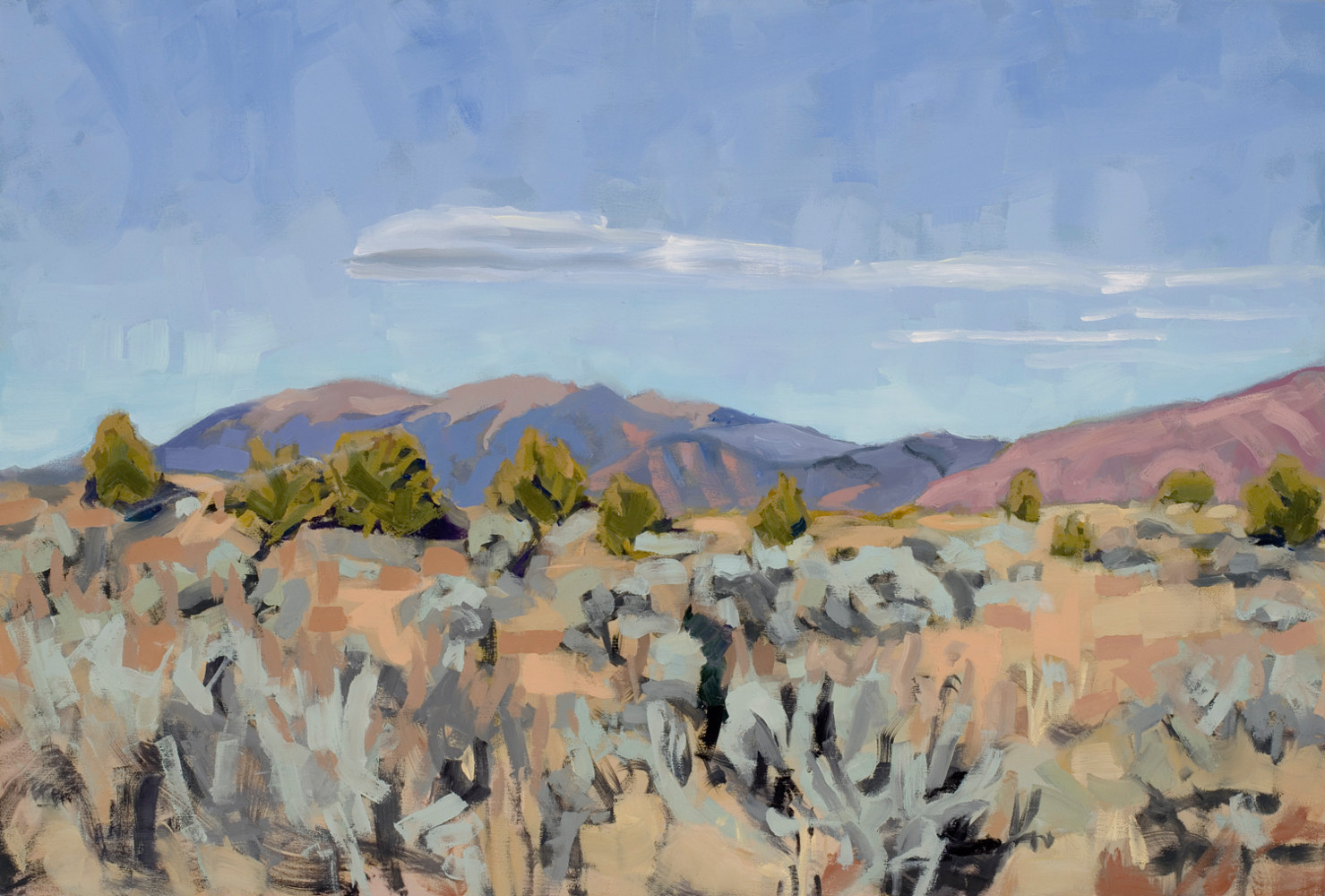Oil painting Taos Plateau  by Shawn Demarest