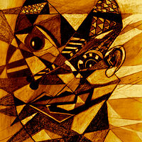 Drawing Self Portrait-as-Parquet-Flooring by John Clinock