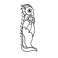 Print Color me! Dragon Baby l by Sue Ellen Brown