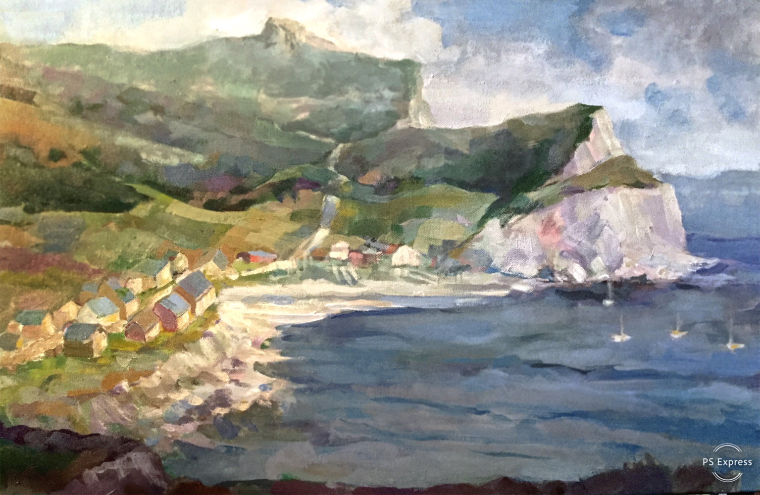Acrylic painting Gaspe Peninsula by Bernard Dick