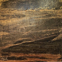 Oil painting AFTER FALLEN BLACK STORM gianneschi_patricia_rain  30 in X 30 in oil:mixed media by Patricia Rain Gianneschi-McNichols