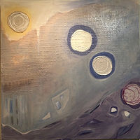 Oil painting FALLEN SPHERE by Patricia Rain Gianneschi-McNichols