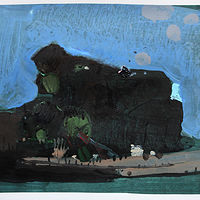Acrylic painting Dark Mountain  by Harry Stooshinoff