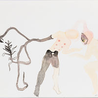 Watercolor De la série &quot;rêves de velours rouge&quot;, 2015 by Caroline Boileau