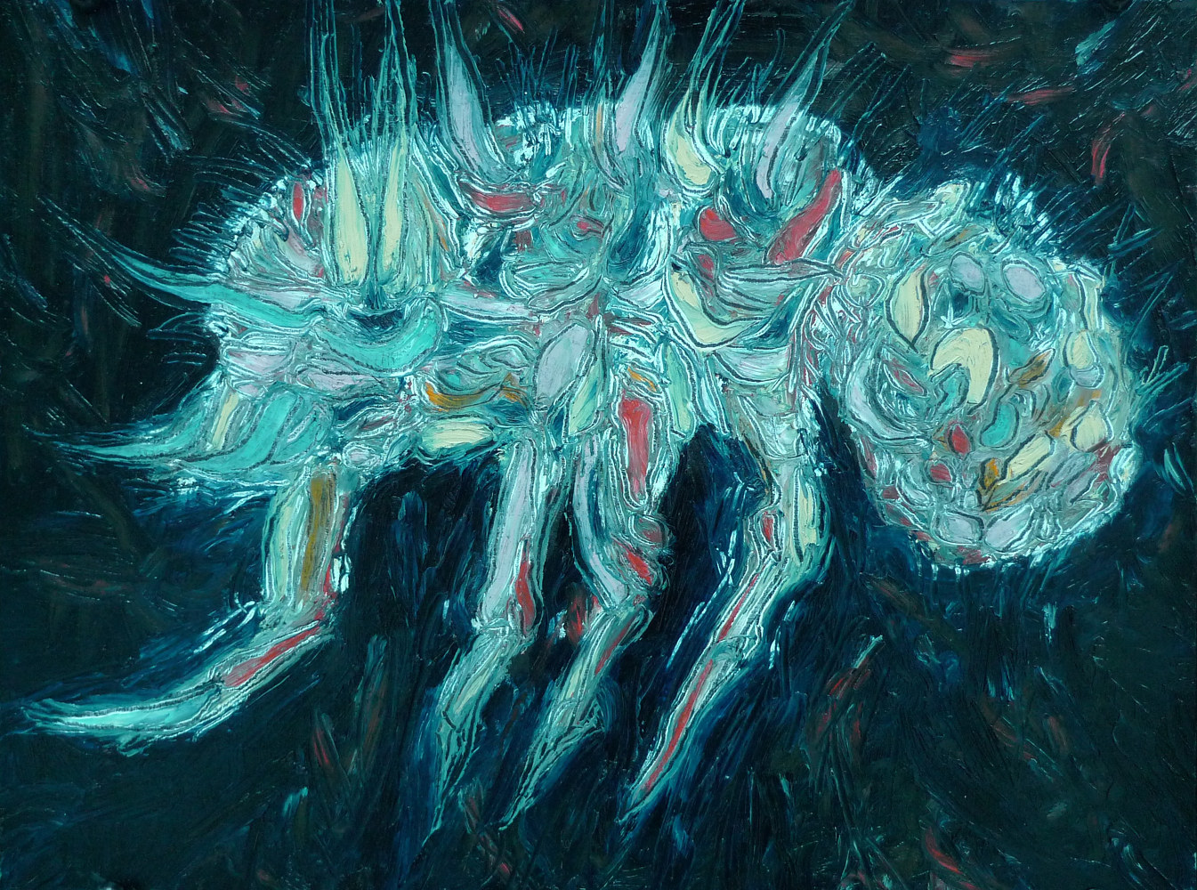 Oil painting Underground Animalia 10 by Pamela  Speight 