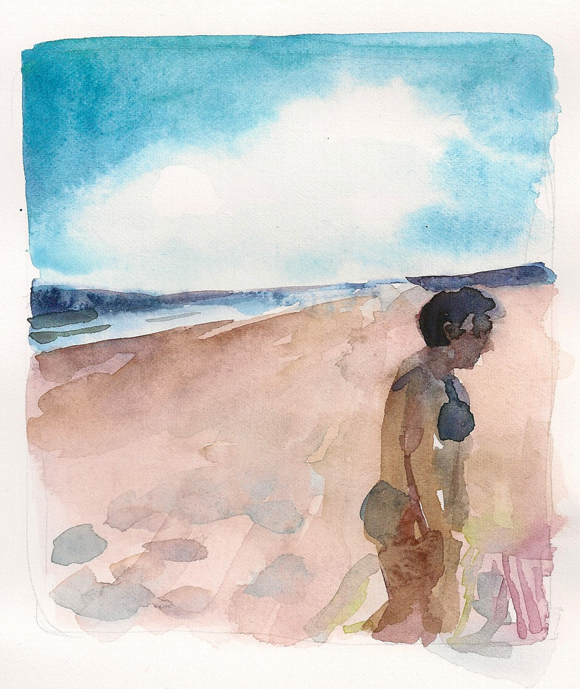 Watercolor Fri. Aug. 8, 2017, Maine by Mary Hayes