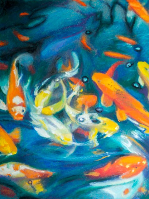 Oil painting Friday Fish XI by Raymond Noesen