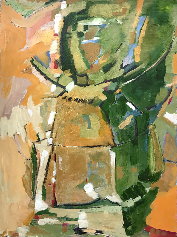 Acrylic painting Inca Warrior by Almut Dale