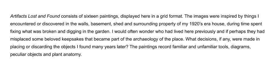 Artifacts Lost and Found Statement by Pamela  Speight 