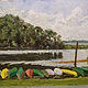 Painting peninsula summer 12x24 oil by Michael Gaudreau