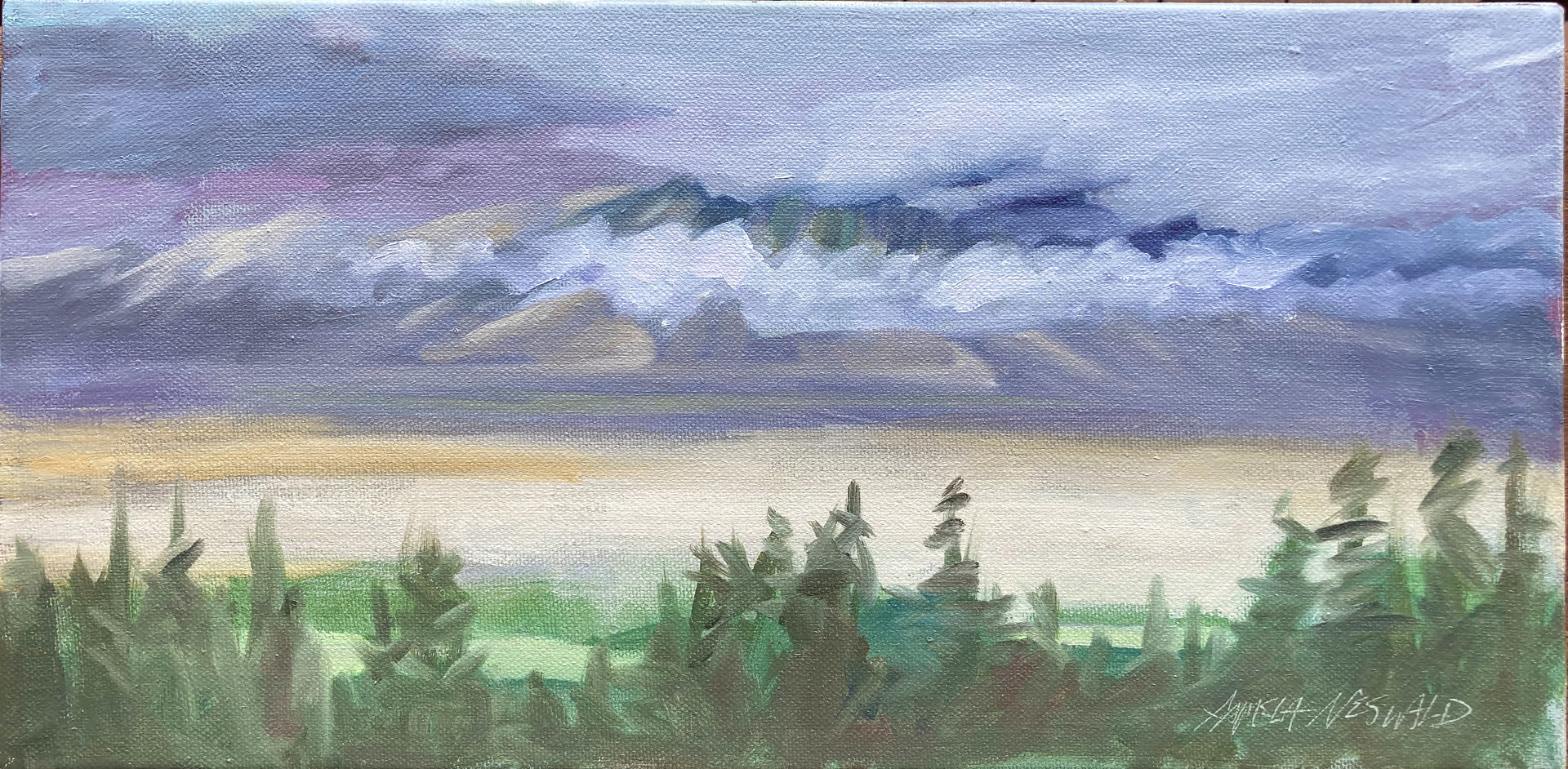 Oil painting Maui Isthmus by Pamela Neswald