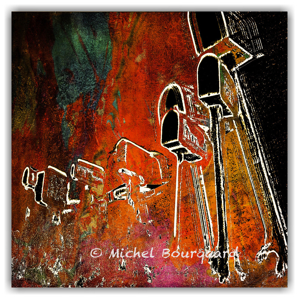 006-Phenician wall Mail boxes 2 - print  by Michel Bourquard
