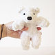 Oil painting Petit ours polaire en peluche by Genevieve Desy
