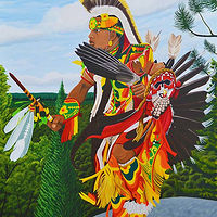 Acrylic painting Niikaanis by Clayton King