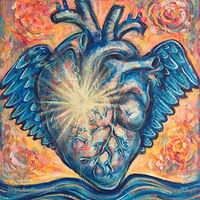 Acrylic painting Luminous Heart  by Emily K. Grieves