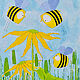 Acrylic painting Pollination Station by Donna Howard