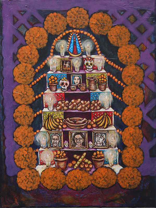 Acrylic painting Altar Ofrenda by Emily K. Grieves