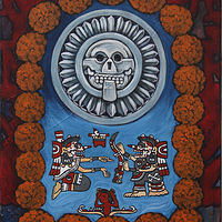 Acrylic painting Mictlan - Underworld, Inframundo by Emily K. Grieves