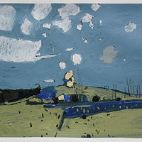 Acrylic painting Evening, Secret Field  by Harry Stooshinoff