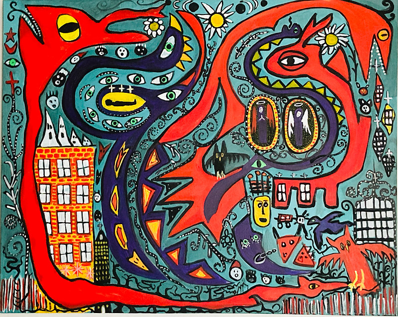 Acrylic painting Serpentina by Diane Green