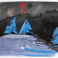 Acrylic painting Night Lake by Harry Stooshinoff
