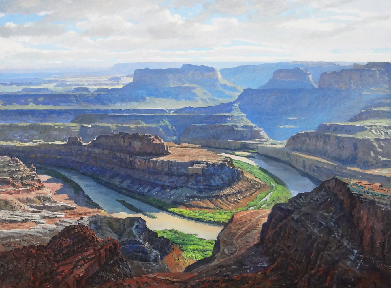 Oil painting Dead Horse Point, Utah, 36”x48”, 2017, oil on canvas by David Caton