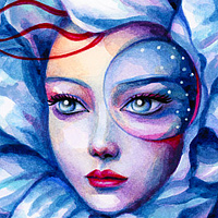 Watercolor At Night We Bloom by Carolina Seth