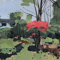Acrylic painting Burning Bush  by Harry Stooshinoff