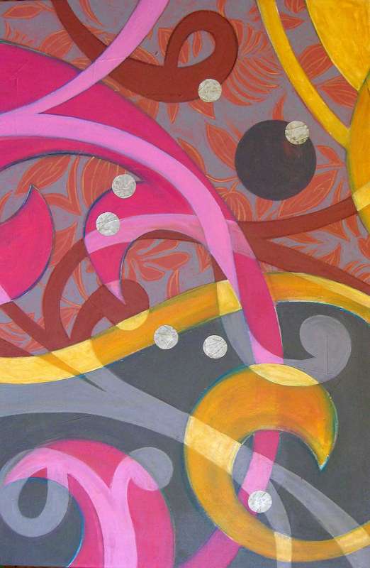 Acrylic painting Pink Arabesque by Karen Muntean
