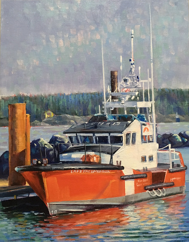 Oil painting "Campbell River Coast Guard" by James Lutzko