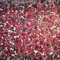 Acrylic painting cosmic splatter 48x60 by Jeffrey Newman