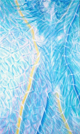 Acrylic painting My Body of Water /Mi Cuerpo de Agua 70+% Water Goddess by Chía Ortegón