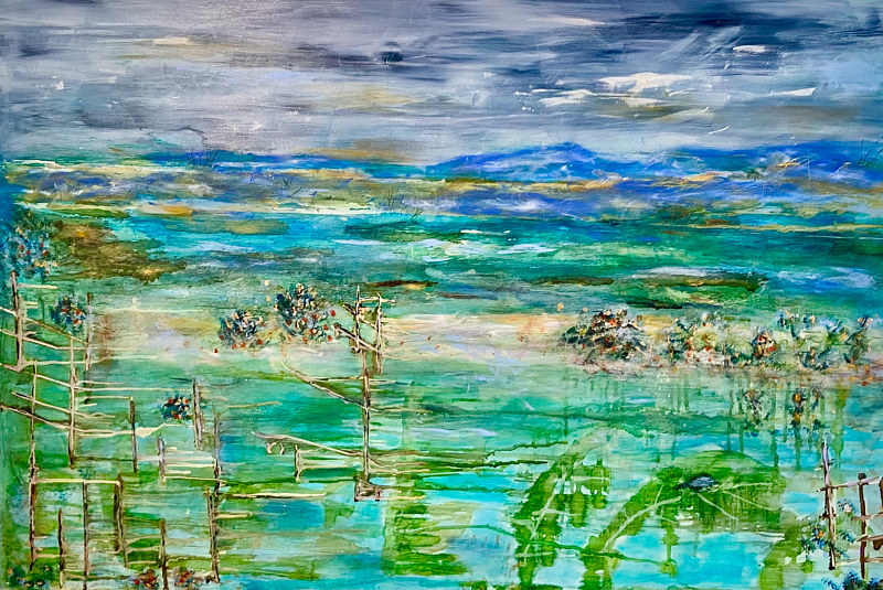 Acrylic painting Atmospheric Rivers by Deborah J Gorman